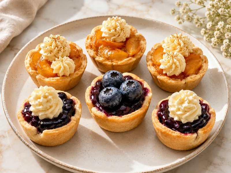 Apple-blueberry bite-sized tarts